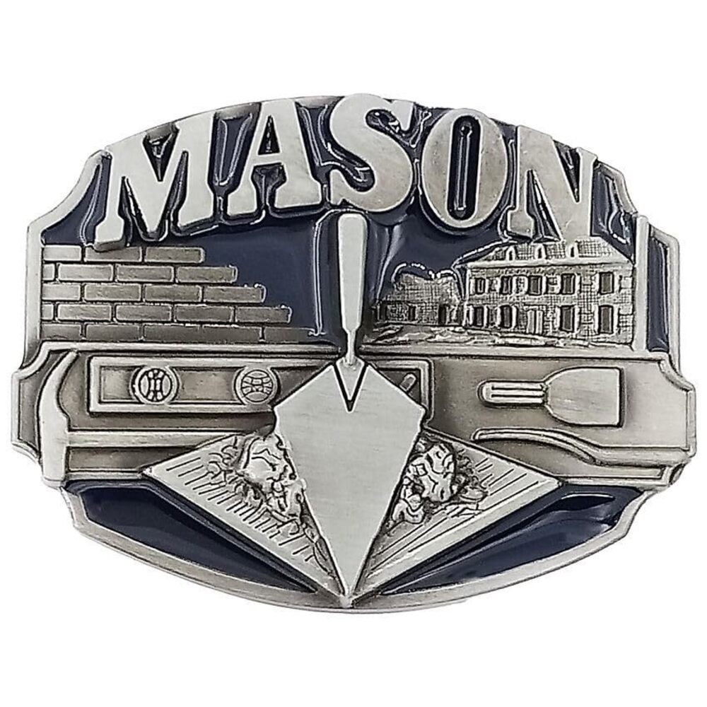 5496 Mason Trowel Design Metal Masonic Pride Belt Buckle – Durable Alloy